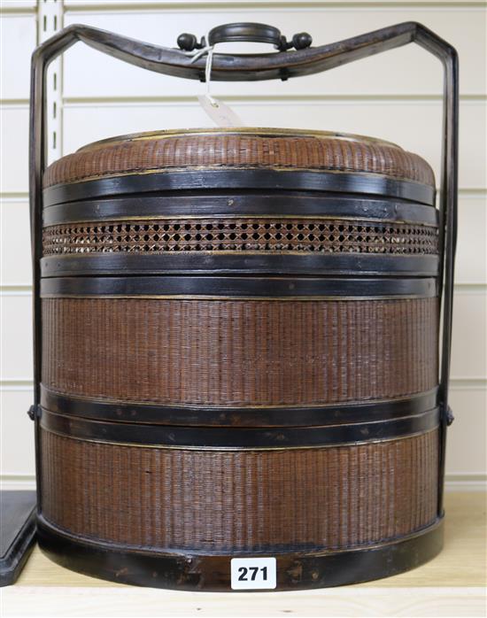 A lacquered basket